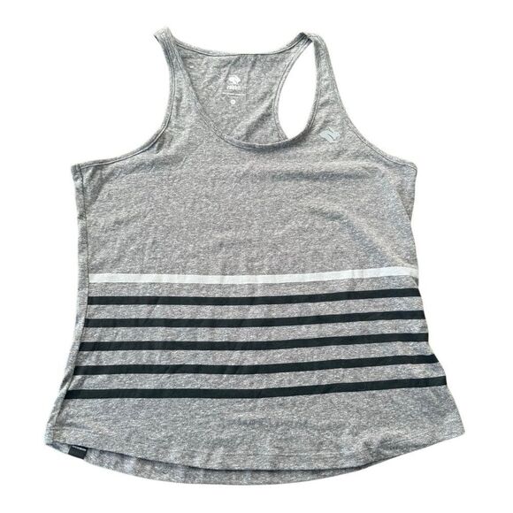 Rabbit Tops - Rabbit Remix Tank Top Running Tank Grey Stripe Large NWT